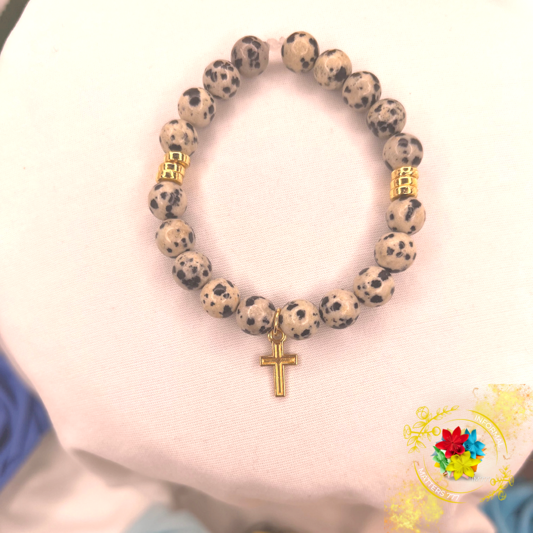 Dalmatian with Cross Crystal