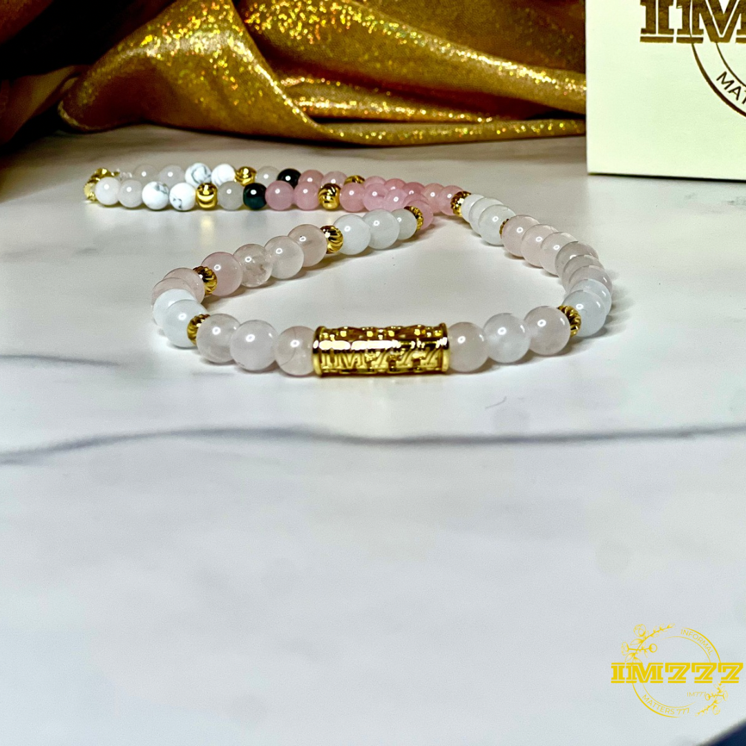 Love is an energy that presents a strong presence effortlessly!

High vibrations to you. Our Lovely Purification piece here at Informal Matters 777 it is a beautiful piece when it comes to channeling abundant, unconditional love.

Made with rose quartz and white jade the Lovely Purification releases what no longer positively serves while allowing love to make its way to the forefront.

Expect to experience an upliftment in your mood and be able to approach your environment and situation on your journey with